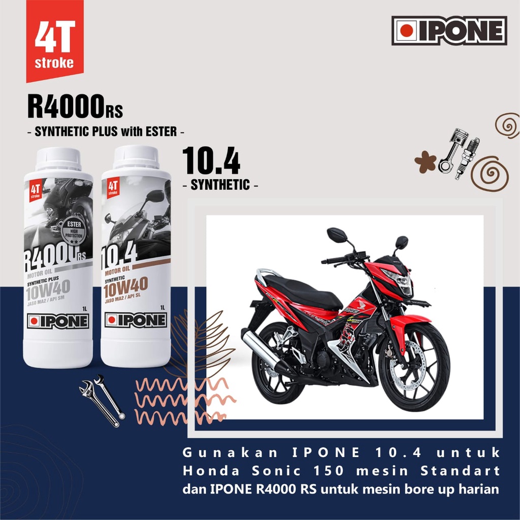 OLI IPONE R4000 RS 10W40 JASO MA2 API SM ESTER JAMIN ORIGINAL FRANCE