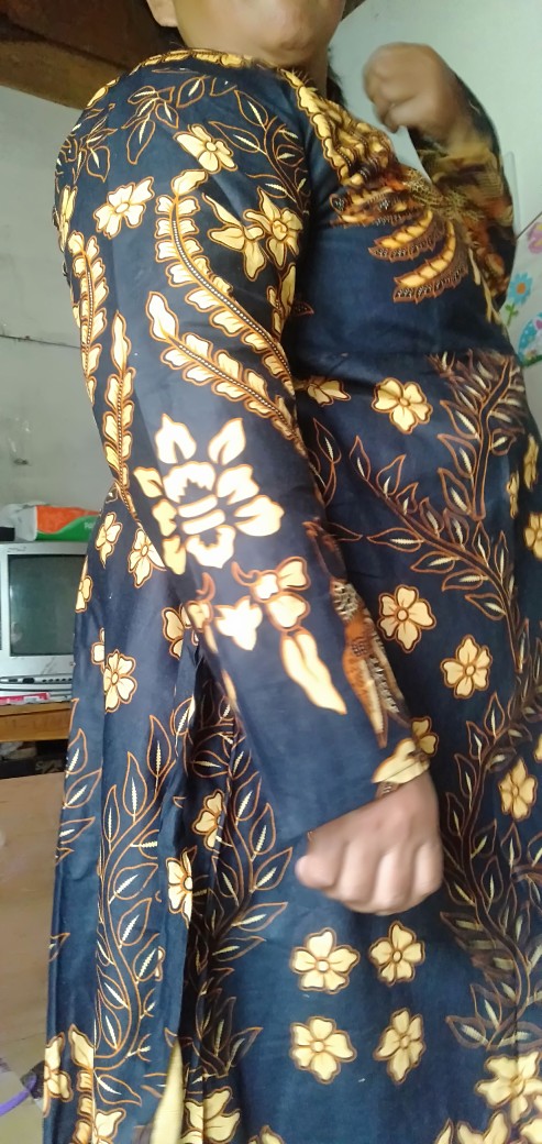 Batik Couple Keluarga Sania Ruffle Ori Ndoro Jowi Dnt Motif Cendrawasih Kuning