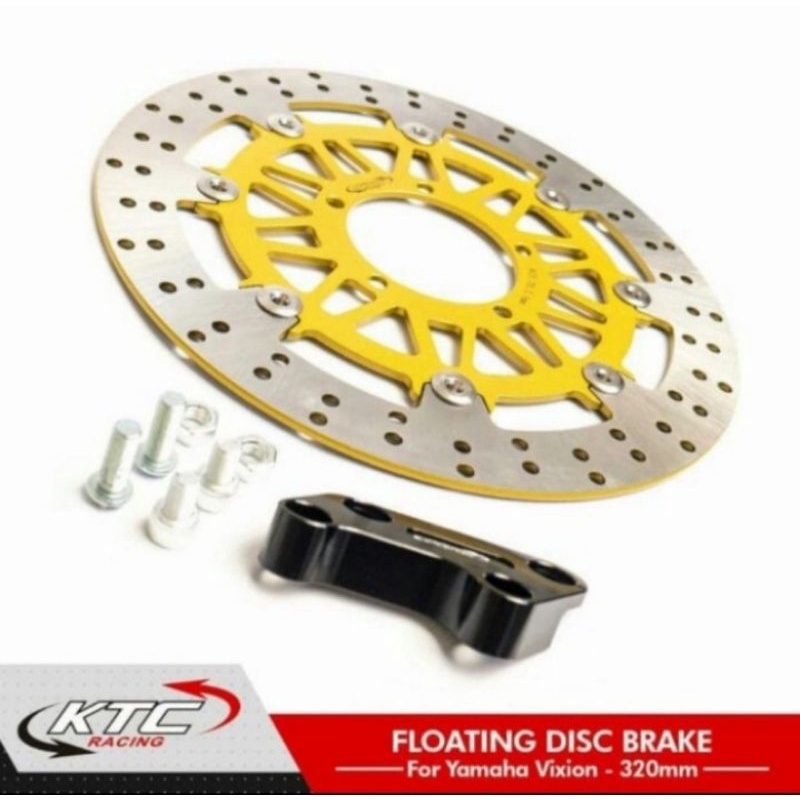 DISC BRAKE PIRINGAN CAKRAM YAMAHA VIXION DEPAN KTC UKURAN 320MM PLUS BREKET - CHARMOTO