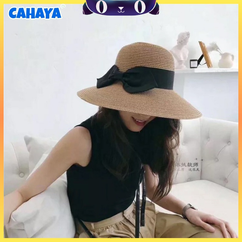 CAHAYA Topi Pantai Wanita Bunga Pelindung UV - Summerhat Pantai Import T75