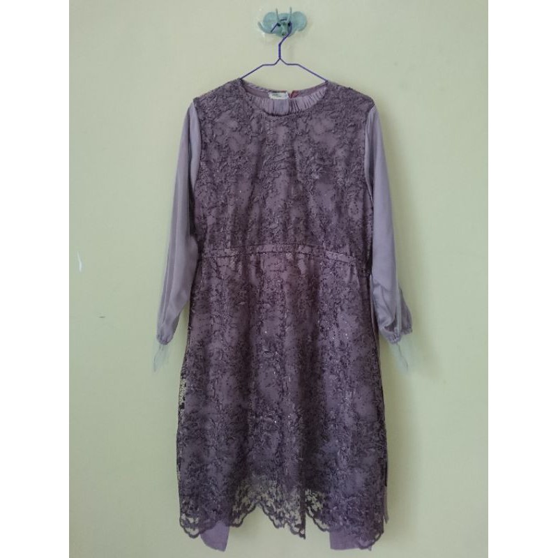 Set carmine kurung size L by mezzaluna signature