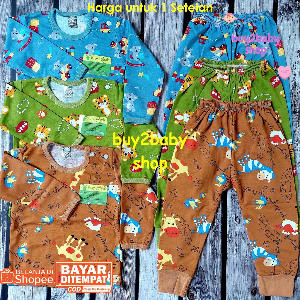 Baju bayi setelan kaos panjang dan celana panjang Baby Aruchi 6-18 bulan 1 setelan