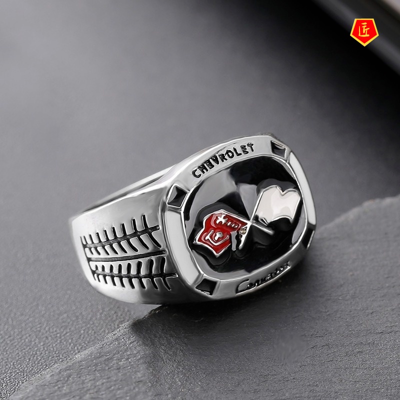 [Ready Stock]Men's Classic Personality Legend Sports Car Ring