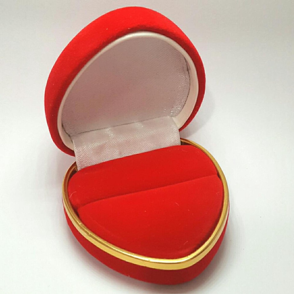 Kotak cincin Bludru merah Ring Box tempat cincin Wanita CLW