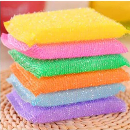 Spons Cuci Piring Warna Warni Spon Sponge Sabut Jaring Alat Dishwashing Dapur Masak Busa0