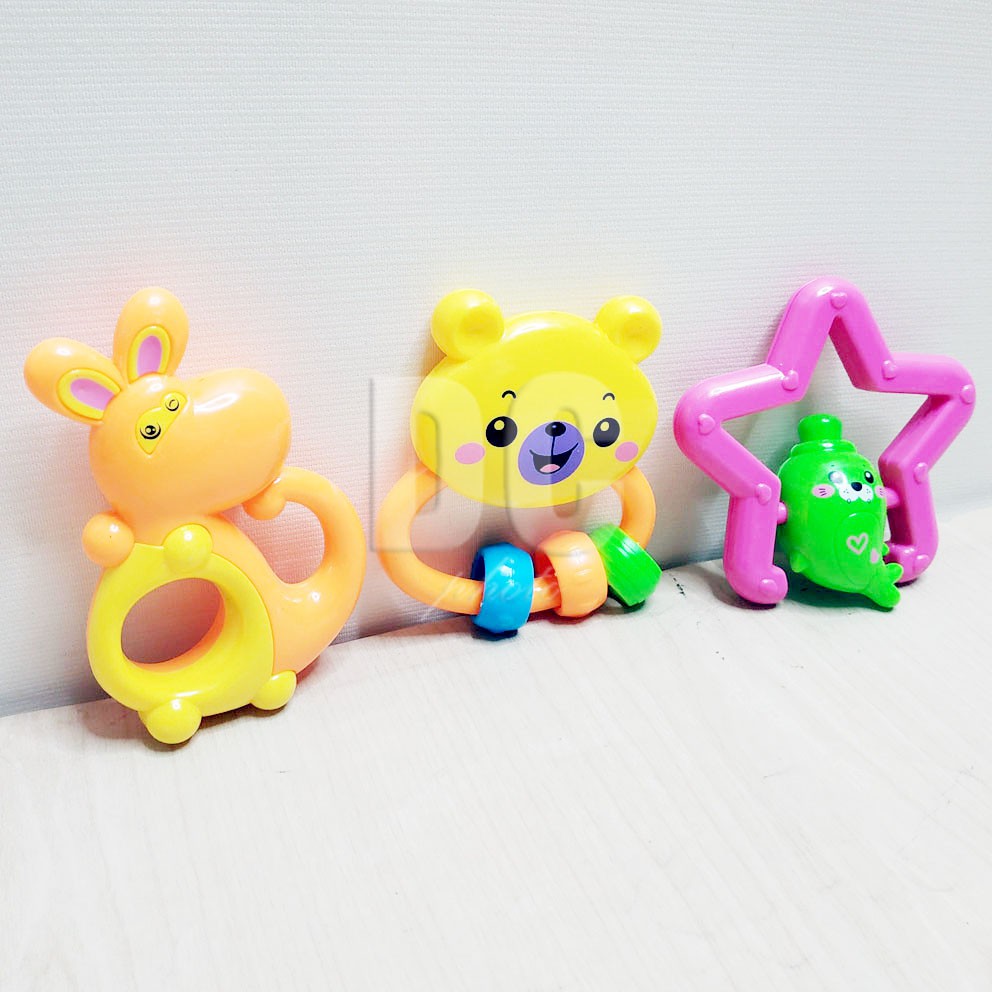 Baby Toys Rattles 3in1 Mainan Kerincingan Bayi Bentuk Bintang Beruang Kanguru