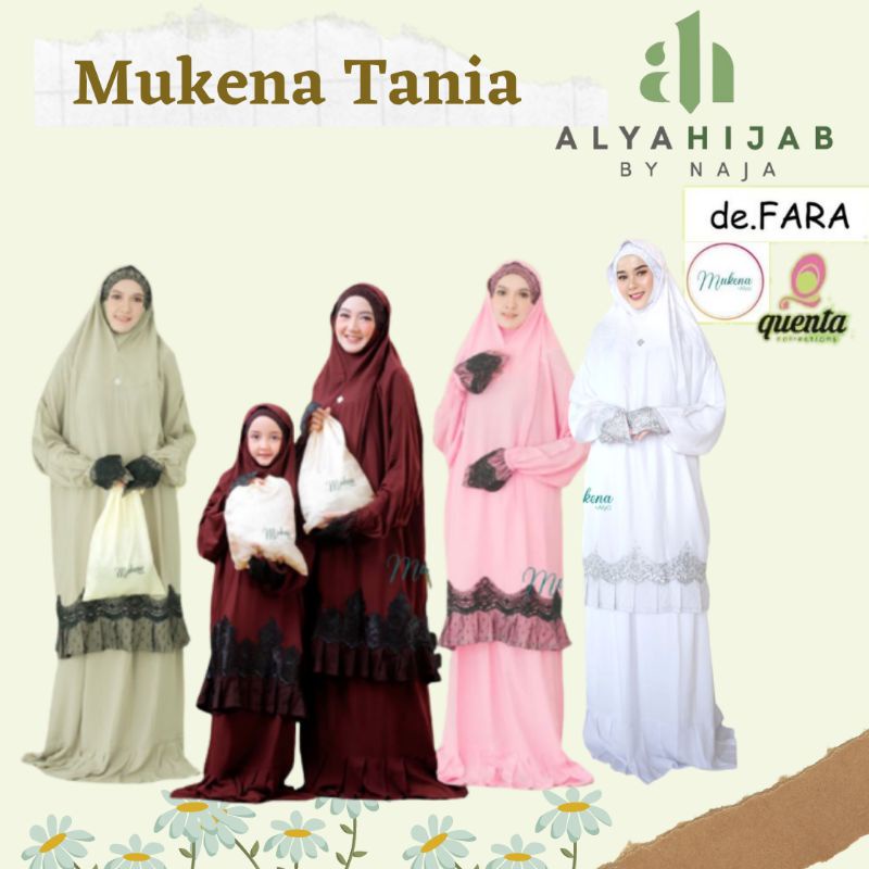 Mukena Alya tania original by mukena Alya hijab premium terlaris untuk umroh, seserahan pernikahan,m