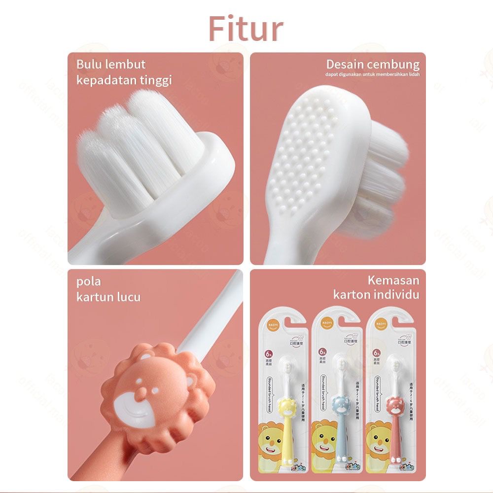 Sikat gigi bayi anak Bulu Lembut motif LION Baby toothbrush // Sikat Gigi Motif Singa (BIC)