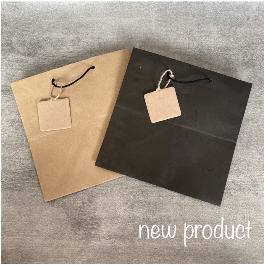 

(SIZE MM) PAPER BAG + PAPER TAG, (24x24x24 cm) kantong kertas gift box__