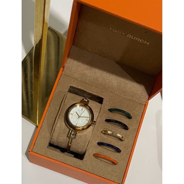 Jam Tangan Tory Burch Gigi Bangle Gold Tone Stainless Steel Watch