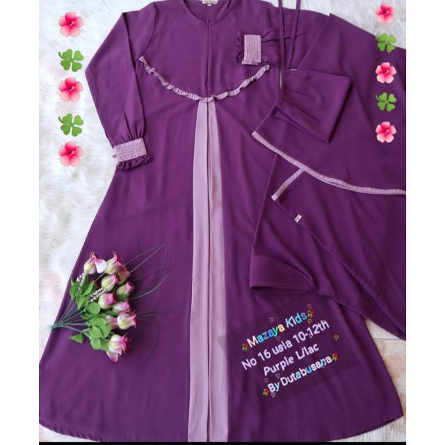 Gamis syar'i anak  set Mazaya Kids dan Queen Kids  by Duta Busana