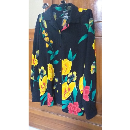 (Cuci Gudang Baju Import) 07 Murah kemeja hem wanita motif bunga vintage korea baha adem halus hem w
