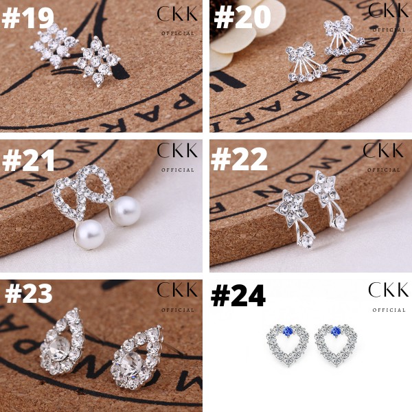 ➰CKK➰ Anting Tusuk Stud Motif  FA97 Permata dan Batu Mutiara Cantik