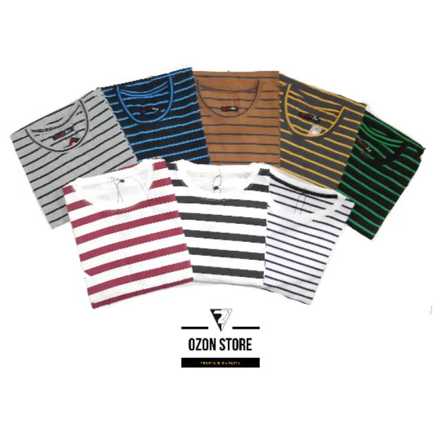 Kaos Stripe Strip Salur Belang Garis Garis Pria Wanita Unisex Kaos Distro