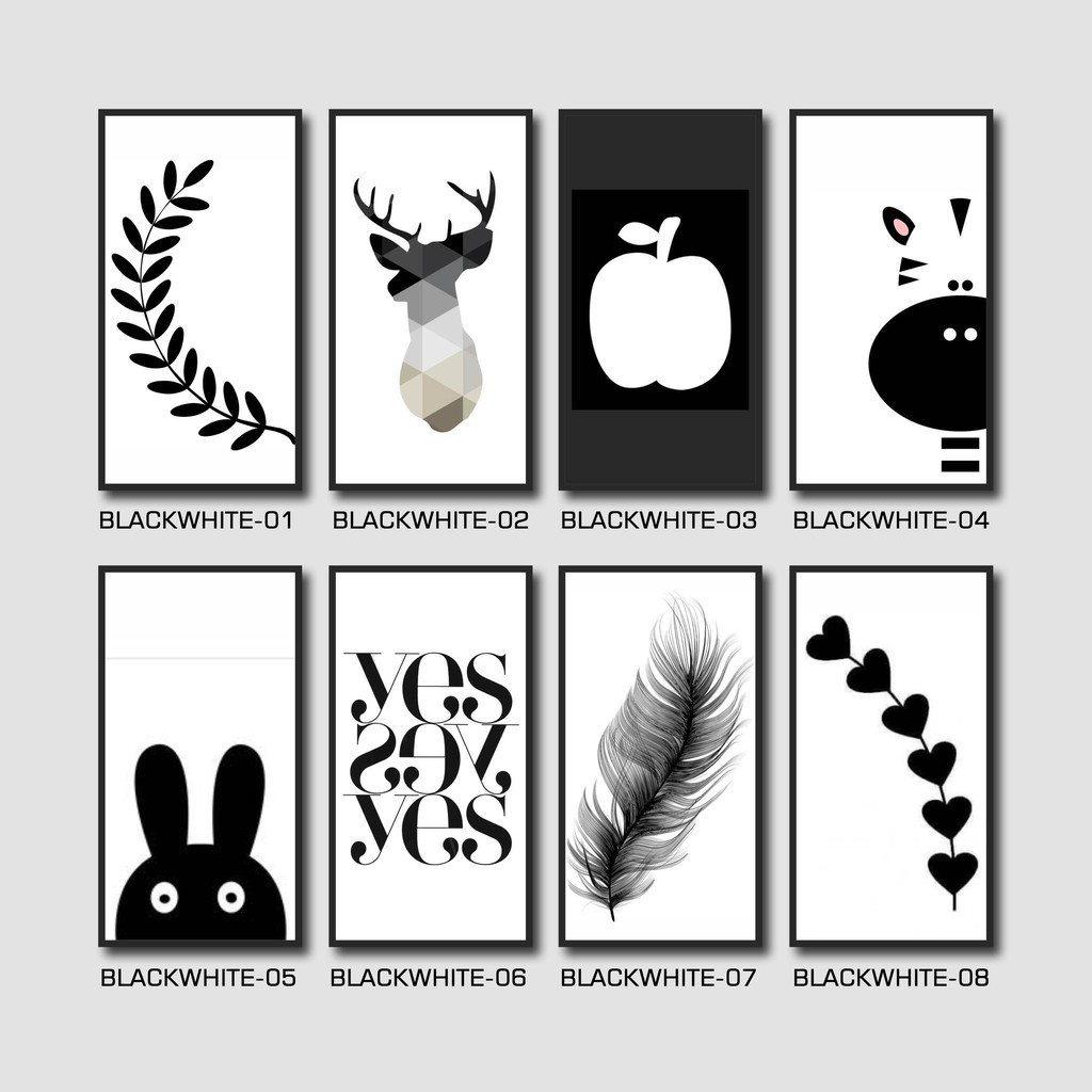 Hiasan Pajangan Dinding Walldecor Blackwhite Monokrom Hitam Putih Dekorasi Kamar Ruangan Cafe