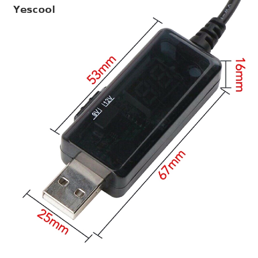 Yescool Kabel booster Usb 5V step up Ke 9V 12V 1A