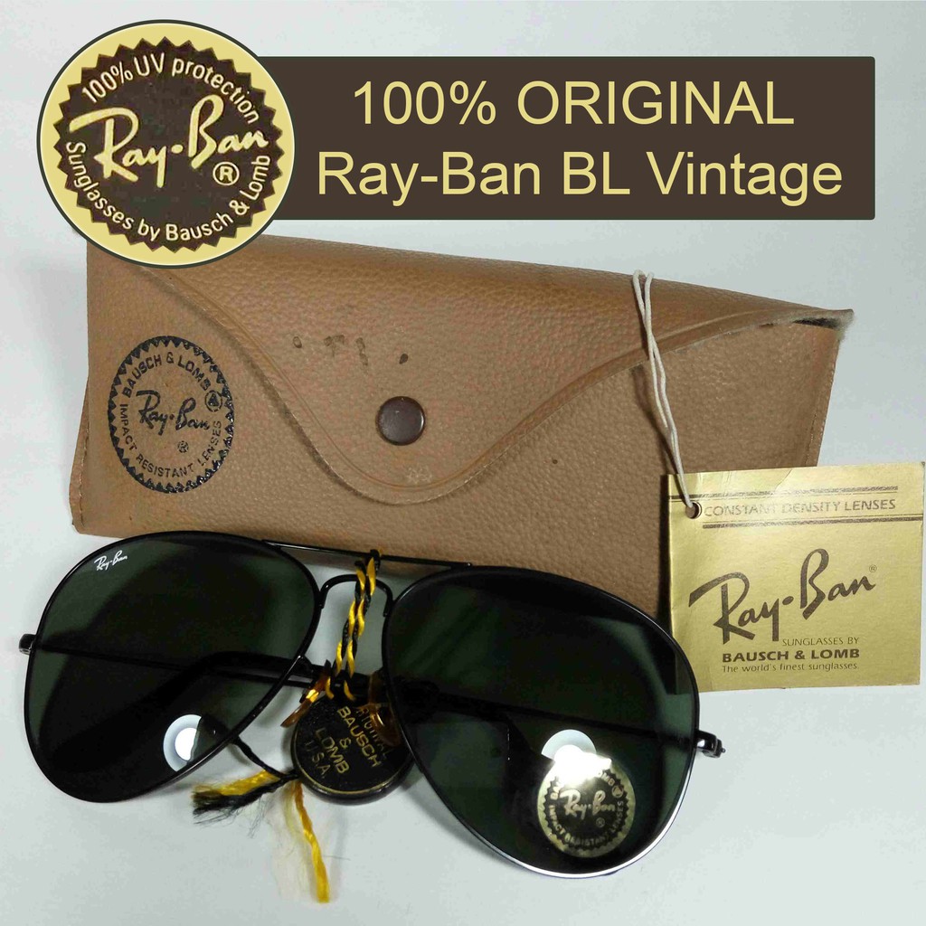 KacaMata Sunglasses RayBan BL USA Aviator Black ORIGINAL