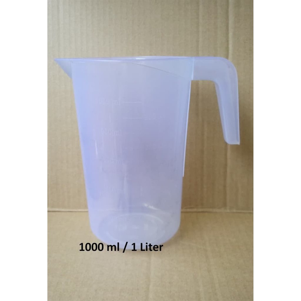 Gelas Ukur Plastik 1000 mL / Takar 1000ml / 1 Liter (Bisa Tumpuk Antar Gelas) 250 350 500 600 2000