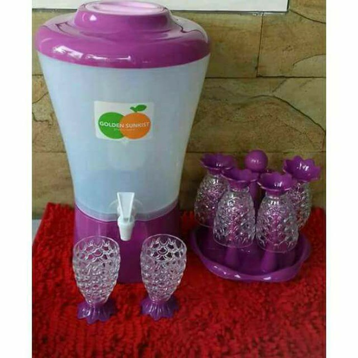 Set water dispenser drink jar golden sunkist