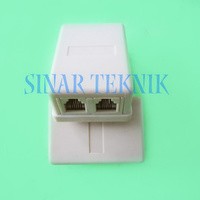 Terminal Telpon 2 Lubang Roset Telepon Double 2 Lubang Rj11 Telepon Splitter 2 Jalur Fax Jack Jek Sambungan