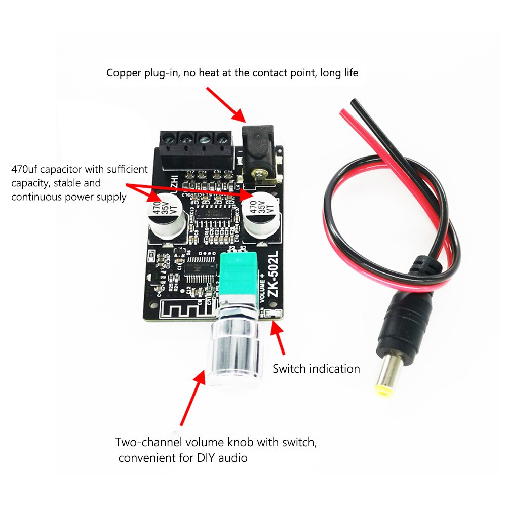 ZK-502L MINI 502MT ZK-1002T 100W ZK-1002L 100W ZK-HT21 5.0 Bluetooth Amplifier Papan Audio Nirkabel Digital Power 2X50W