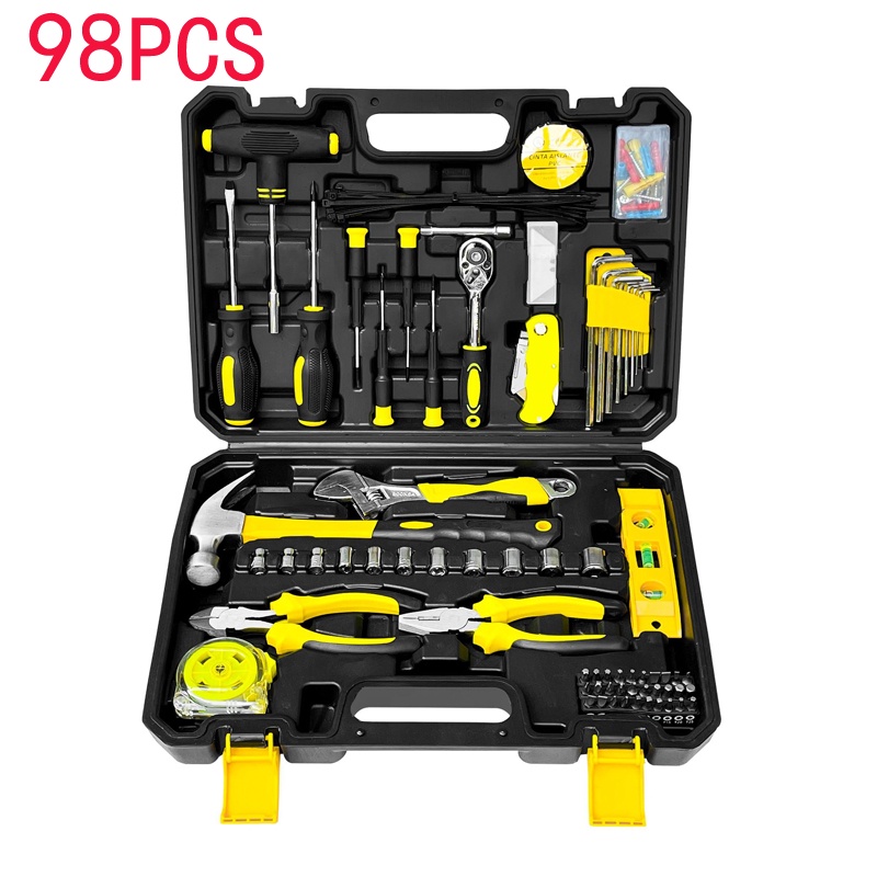 98 Pcs Hand Toolset Toolkit Toolbox Tool Set Tool Kit Tool Box