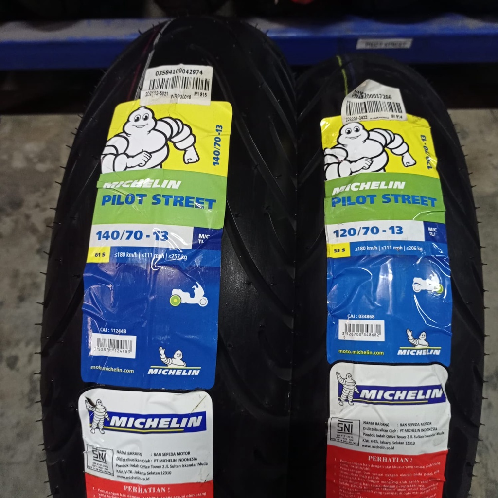 Ban motor Nmax sepasang Michelin Pilot Street 120 70 &amp; 140 70 13 Tubeless