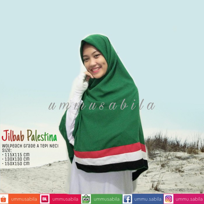 Grosir Jilbab Palestina Segiempat Hijab Syari Wolpeach 130x130 cm