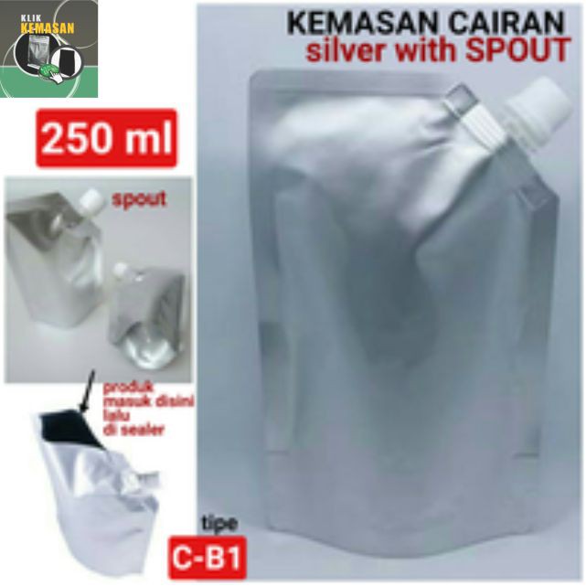 PLASTIK CAIRAN 250ML SPOUT/KEMASAN MINYAK GORENG LOTION SABUN CAIR