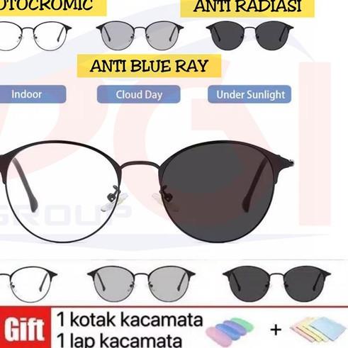 Cuci Gudang|SQ24|E ( E15 ) KACAMATA PHOTOCROMIC +FREE GIFT ( 1 KOTAK KACAMATA + 1 LAP KACAMATA)