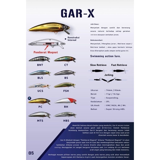 LURE DAIMARU GAR-X 74 mm / 11 gram