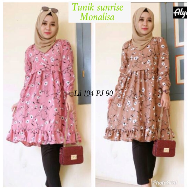 (4wrna) JC Tunik Sunrise Monalisa / Tunik wanita terbaru / Tunik wanita kekinian murah