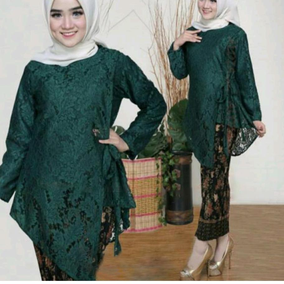 Set Brukat Kebaya Modern Rok Full Furing Kualitas Premium - Set Qinary - Setelan Kebaya Brokat Panja