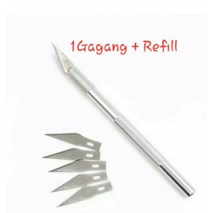 

SPESIAL Pen Cutter Set + Reffil 5 Pcs Art Knife Pisau Cutting Sticker Gundam Gunpla Pen Cutter Pisau Presisi pisau sayat bonsai