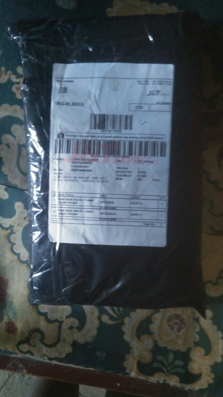 Cod - Dt Collection Dress Batik Wanita / Cewek Lengan Pendek