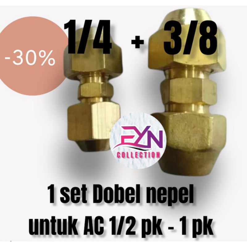 Double dobel nepel AC 1/2 pk - 1 pk Double nepel AC 1/4 + 3/8