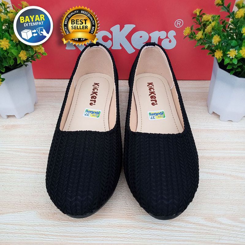 SEPATU WANITA FLATSHOES BAHAN RAJUT IMPOR TERBARU MURAH