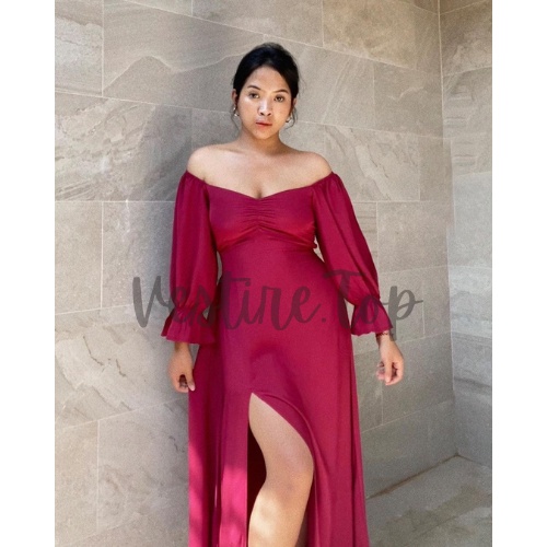 Indico | Baju Sabrina | Dress Sabrina Full Karet | Dress Wanita korea | Dress Pesta | Dress Jumbo | 