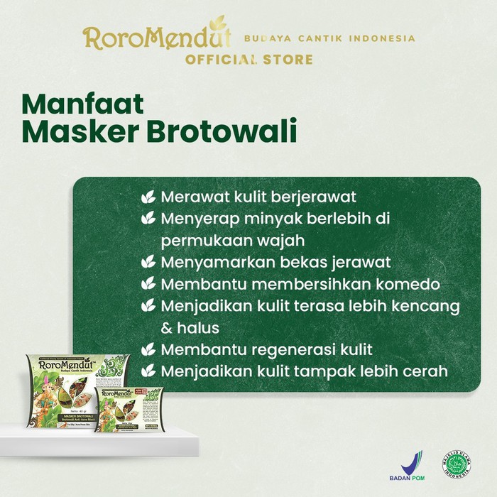 Roro Mendut Masker Brotowali Anti Acne