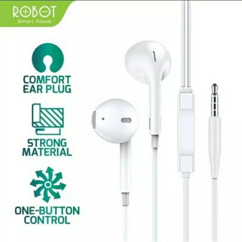 HEADSET ROBOT RE10 BASS - HANDSFREE ROBOT RE10 JACK 3.5MM SUPER BASS - BC