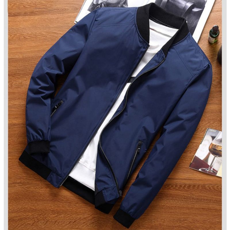 jaket bomber pria kasual/jaket pria kain jn