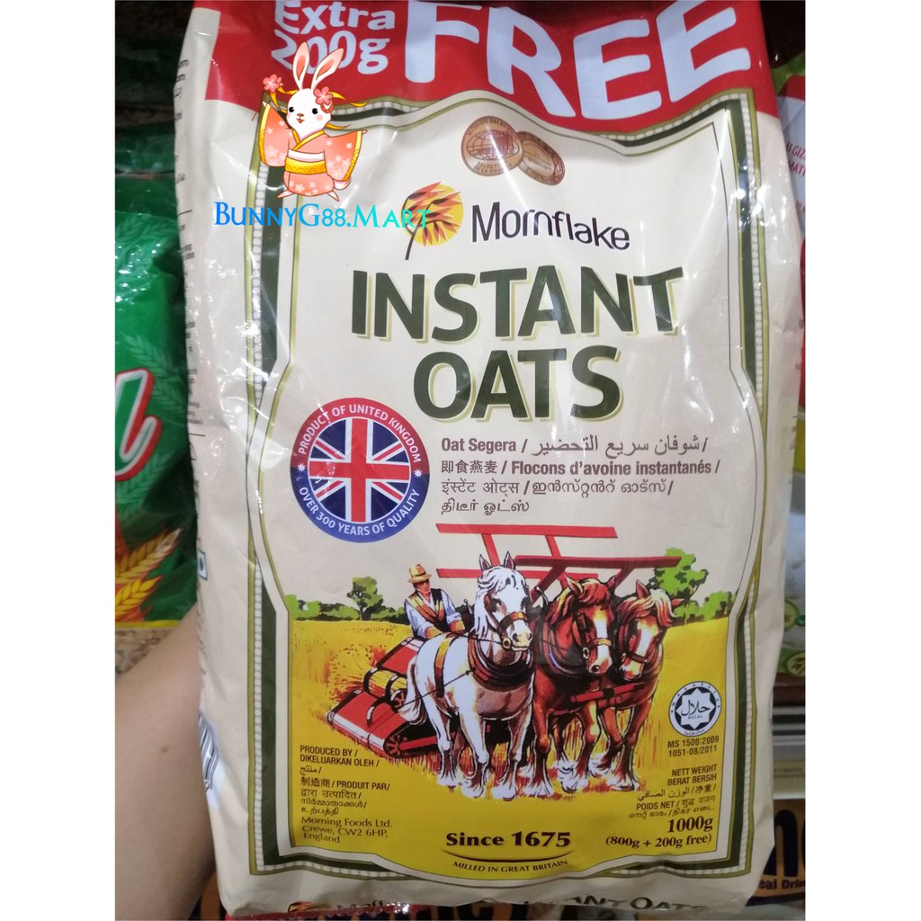 

MORNFLAKE INSTANT OATS 1000GR/ SEREAL SARAPAN OAT/ CEREAL/ HAVERMUT