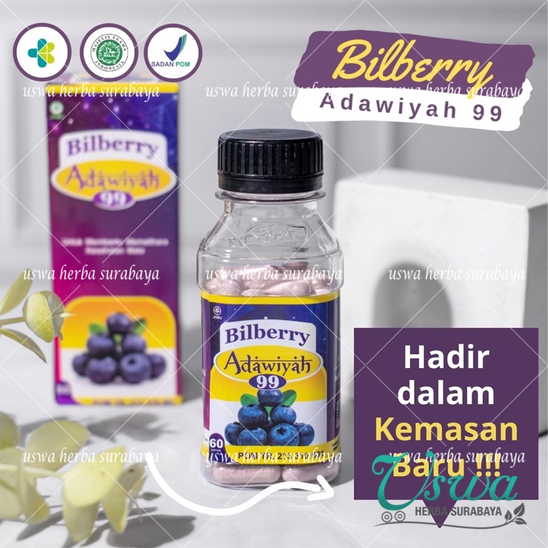 KAPSUL BILBERRY ADAWIYAH 99 Ekstrak Bilberry Obat Mata Minus Plus Katarak Bilberi Obat Katarak Glauk