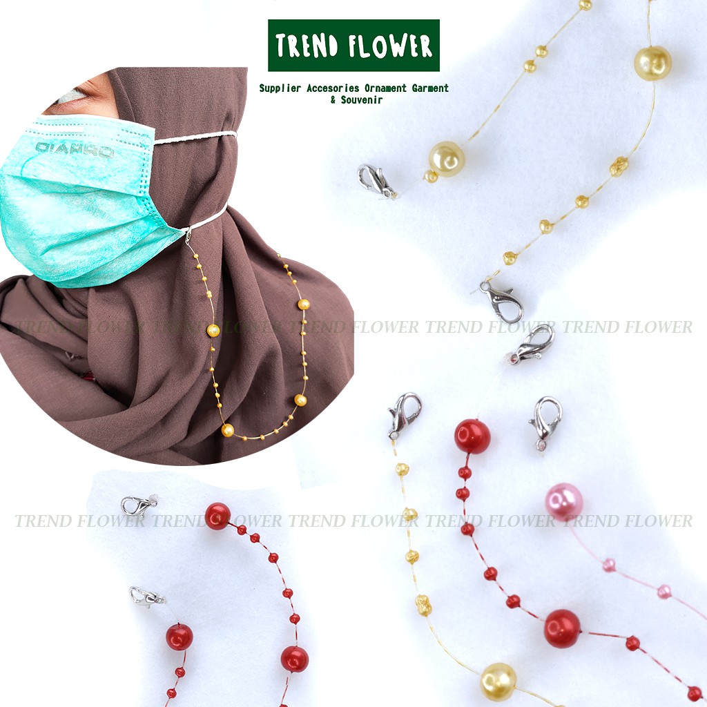 Tali Masker mutiara bulat - Kalung Masker - Strap Masker Modis Cantik Style Korea cantolan masker