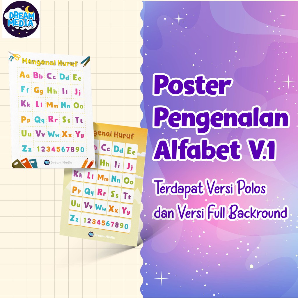 

Poster Mengenal Huruf Alfabet V.1 (Ukuran A3+)