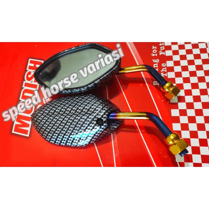 Spion Carbon Twotone mini Beat Vario Scoopy Spacy Pcx Supra