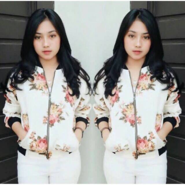 JAKET BOMBER WANITA BUNGA
