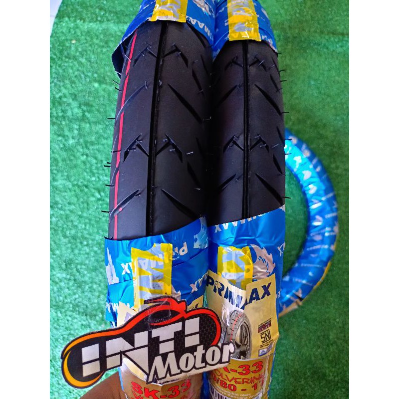 Paket Ban ring 17 70/80 dan 60/80 ring17 depan belakang 1SET BAN Luar 1 SET Primaax Sk 33 60 80 17 d