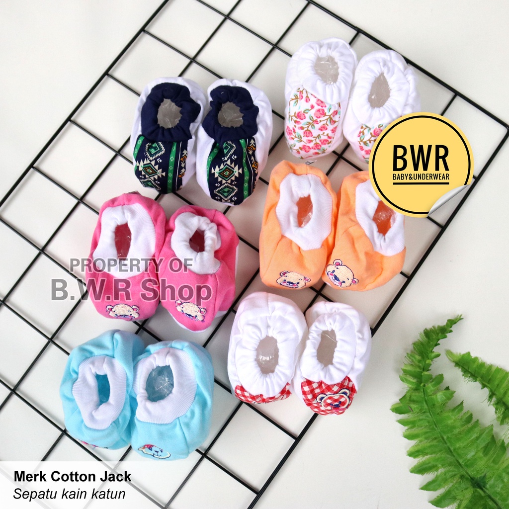 Hadiah / Kado Bayi Newborn 0-6 Bulan | Sepatu Bayi Cotton Jack Kain Motif Lucu || Bwr IX