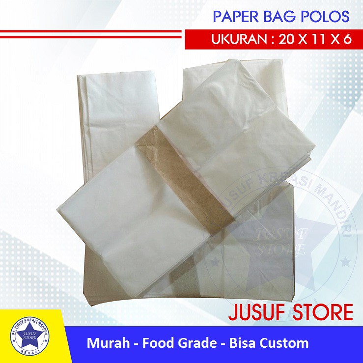 

RN Kantong paperbag Lipat Dalam foodgrade isi 100 pcs